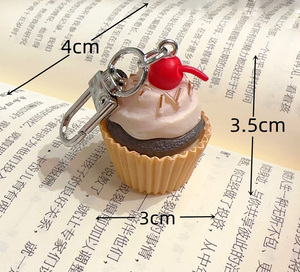 Sáng Tạo Croissant PVC Móc chìa khóa mô phỏng thực phẩm đồ chơi bánh mì kẹp thịt bỏng ngô bánh thực phẩm đồ chơi túi Mặt dây chuyền Keychain - Product Image 6