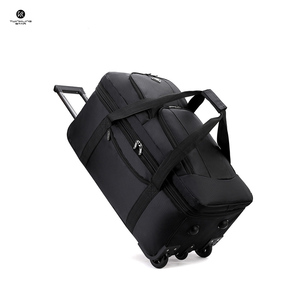 Unisex New Multifunctional 2-<b>Wheel</b> Durable Travel Trolley Luggage Bag <b>Backpack</b> Rucksack Compressible Shoulder Straps - Product Image 1