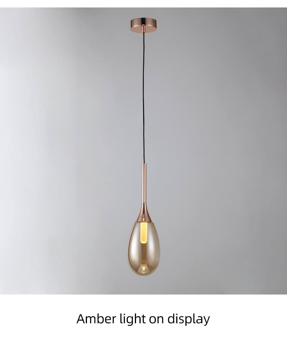 Nordic Crystal Chandelier 1-Light Bedroom Modern Linear Glass Pendant Light Dinning LED Pendant Lighting for Kitchen