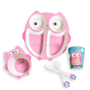 5 pièces Biodégradable <span class=keywords><strong>Écologique</strong></span> enfants <span class=keywords><strong>Vaisselle</strong></span> En Fiber De <span class=keywords><strong>Bambou</strong></span> Plaque de Cuisine Set Enfants Dîner Ensemble <span class=keywords><strong>Vaisselle</strong></span> - Product Image 5