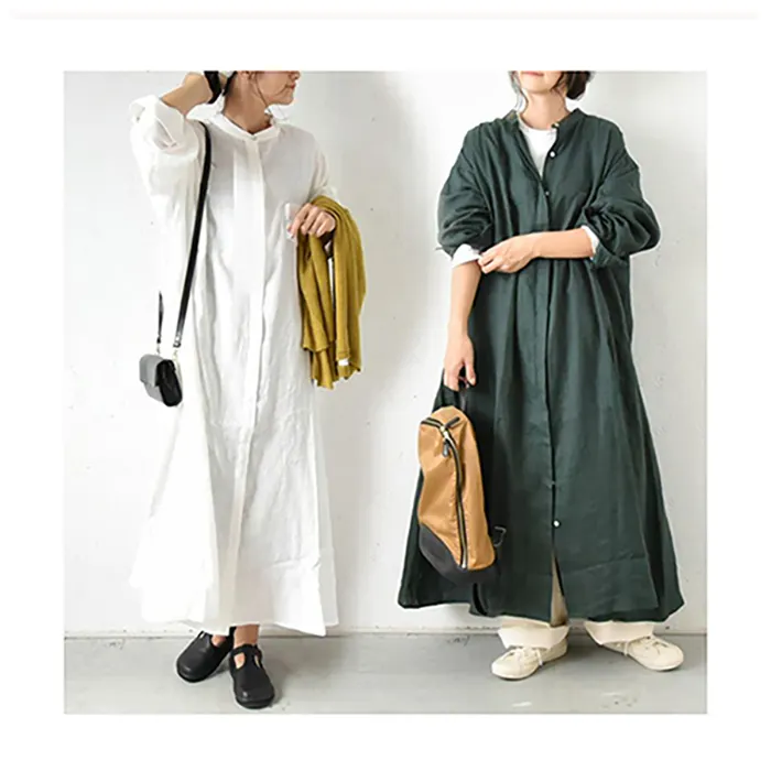 Japanese fashion women clothing casual dresses cotton design wear