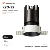 Projecteur mural inclinable sans cadre pour aile d'avion, étanche IP65, découpe 55mm, 9W, réflecteur asymétrique pour éclairage de vitrine