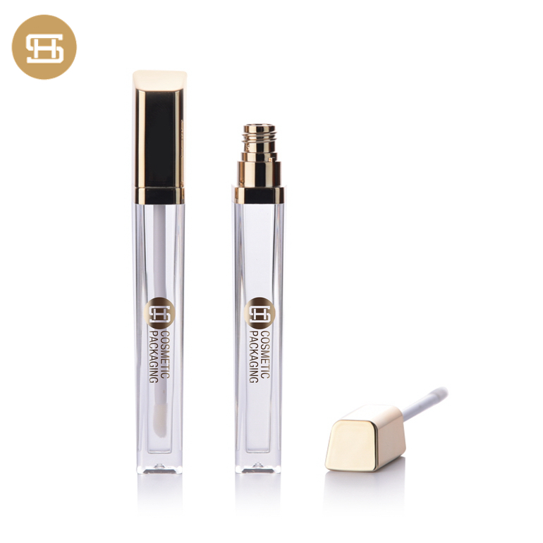 High quality empty plastic slim lip gloss tube/ lip gloss container with wand