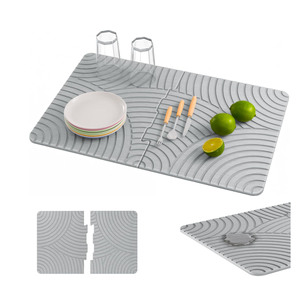 Tapete Escurridor de Platos Plegable de Silicona Personalizado, Soporte para Platos de Fregadero de Cocina con Uso en Mesa para Compradores Comerciales de Alimentos - Product Image 1