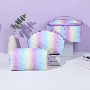 Nuevo Set de Bolsas de Maquillaje en Forma de Corazón, Bolsa de Aseo con Degradado de Color, Estuches Cosméticos Personalizados con Logotipo - Product Image 6
