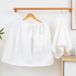 Serviette de bain ajustable en <span class=keywords><strong>coton</strong></span> éponge à haute absorption, type jupe ou robe, avec poche, pour femmes et hommes - Product Image 4