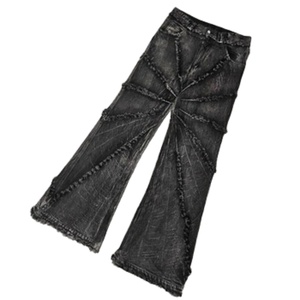 Jeans Anchos de Mezclilla Lavada a la Piedra de Alta Gama Personalizados con MOQ Bajo para Hombre - Product Image 2