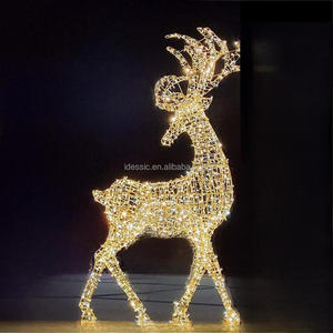 Decoración Navideña de Renos con Motivo Animal en Acrílico LED 3D Gigante para Exteriores, Instalación Artística para Centros Comerciales - Product Image 2