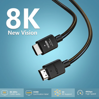 Câble HDMI 8K en gros, 48 Gbps, haute vitesse, 8K60Hz, 4K120Hz, EARC, gaine en PVC nickelée, cordon HDMI 2.1 pour moniteur, projecteur, téléviseur