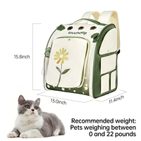 Sac à dos extensible pour chat, sac à dos respirant pour animaux de compagnie avec entrée 3 côtés pour chats et petits chiens
