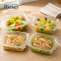 T/T Betaling Groothandel Aanpasbare Transparante Vierkante PET Clamshell Voedselveilige Verpakking Tray voor Sushi en Sandwich