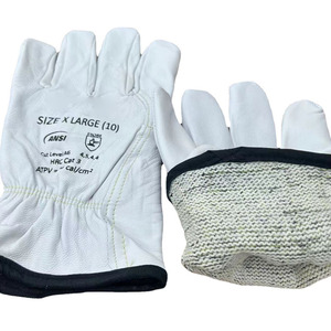 Guantes de conductor de cuero de grano de cerdo de alta calidad que funcionan con pulgar trapezoidal y espalda elástica fruncida - Product Image 4