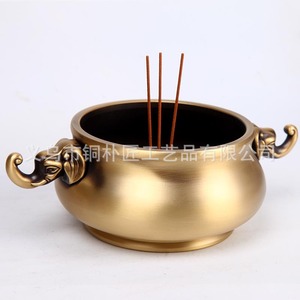 Quemador de Incienso de Cobre Puro, Quemador de Incienso con Forma de Elefante Orientado hacia Arriba, Quemador de Incienso para Uso Doméstico, Uso en Interiores - Product Image 3