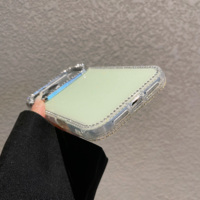 Coque de téléphone Bling Diamant Oreilles de Chat pour iPhone, Protection intégrale Scintillante, Oreilles de Chat Multicolores Mignonnes avec Grande Fenêtre