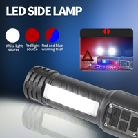 Lampes de poche à affichage Led haute puissance 30w 3000m Zoom lumière tactique projecteurs d'urgence torche télescopique avec batterie intégrée