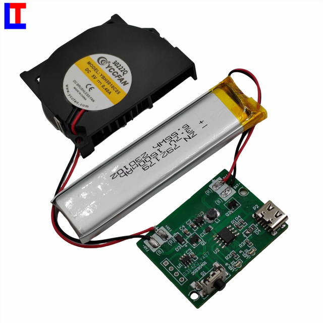 Goggles Fan PCB Control Board Design One-stop Portable Rechargeable BLDC PCBA SMD/SMT Turnkey Assembly