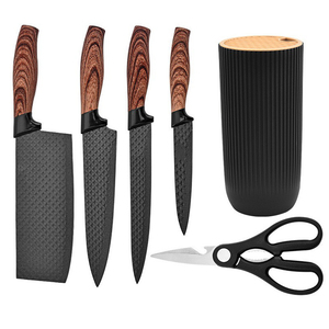 6-Piece Black / Khaki Professional Kitchen Super <strong>Sharp</strong> <strong>Knife</strong> <strong>Set</strong> for Chef with Universal <strong>Knife</strong> Block - Product Image 6