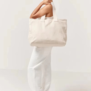 Túi <span class=keywords><strong>tote</strong></span> vải cotton dung tích lớn có thêu logo tùy chỉnh, túi <span class=keywords><strong>tote</strong></span> vải <span class=keywords><strong>canvas</strong></span> cỡ lớn tự nhiên - Product Image 4