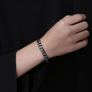 Wholesale Unisex Trendy Christian Geometric Heavy Hip Hop Retro Buckle 8mm 10mm Cuban <b>Chain</b> Bracelet Jewelry Anniversary Black - Product Image 3
