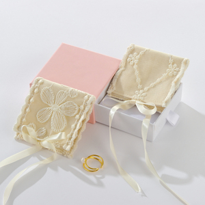 New Arrival Beautiful Fancy Pearl Necklace Lace <b>Gift</b> Bag Packaging Pouch with Tie - Product Image 2