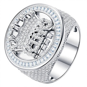 Bague Hip Hop pour Homme en Moissanite Iced Crown VVS, Plaqué Platine/Or, Argent 925, Bijoux de Mariage - Product Image 3
