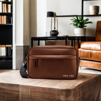 Custom Logo Vintage Hoge Kwaliteit Pvc Lederen Enkele Verstelbare Band Crossbody Schoudertas Voor Mannen Mode Stijl Design