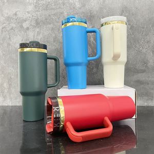 Christmas Red Green Powder Coated <b>Mirror</b> Underneath Vacuum Insulated Stainless Steel 40Oz Gold Plated Tumbler - Product Image 4