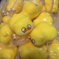 Jouet anti-stress Squishy en forme de canard de dessin animé, sonore et croustillant, vente en gros
