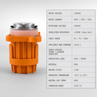 Connecteur haute tension monophasé en plastique 1000VDC 400A pour véhicules à énergie nouvelle IP68 IP6K9K PA66 LV216-2 Câble 50-95 mm²