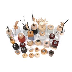 Tapa de difusor de caña de madera maciza duradera de diseño personalizado con cubierta interior de plástico <span class=keywords><strong>para</strong></span> botella de aceite esencial de tarro de Perfume de aromaterapia - Product Image 6