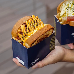 Caja de Cartón Kraft para Hamburguesas, Diseño Cuadrado, para Empacar Sándwiches, Hamburguesas y Sándwiches de Huevo - Product Image 2