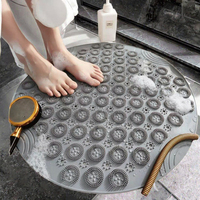 Tapis de sol de salle de bain moderne YIJU en PVC antidérapant et imperméable avec ventouses, tapis de douche massant et multifonctionnel