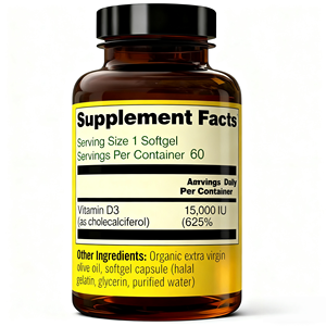 Cápsulas de Gel Suave Sin Gluten con Vitamina D3 OEM, 60 Unidades, Suplemento Dietético para Adultos con Apoyo Inmunológico, 2 por Porción - Product Image 3