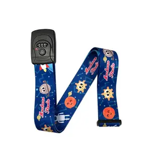 2024 fashion promotional custom sublimation TSA locking luggage strap, luggage belt