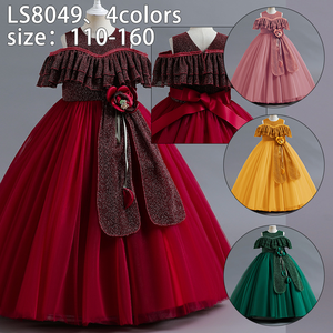 2025 Vestido largo <span class=keywords><strong>de</strong></span> tul hinchado para niños traje <span class=keywords><strong>de</strong></span> niña <span class=keywords><strong>de</strong></span> las flores vestido nuevo <span class=keywords><strong>de</strong></span> princesa para niñas vestido <span class=keywords><strong>de</strong></span> rendimiento elegante transfronterizo - Product Image 1