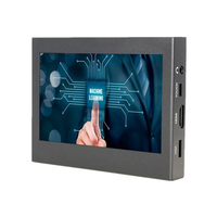 Özel Metal kasa 5 inç TN Panel LCD TFT monitör ile dirençli kapasitif dokunmatik ekran ahududu Pi için 3 4 All-in-One ekran