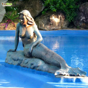 YOUFINE - Estatua de Sirena Acuática de Tamaño Real para Jardín Exterior, Escultura de Bronce - Product Image 1