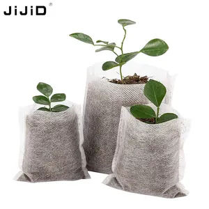 Jijid 100pcs dustproof משתלה ו dustproof לא ארוגים בד sedling שקיות משתלה לגדל שקיות עבור צמחים