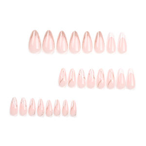 <span class=keywords><strong>Patch</strong></span> longue longueur faux ongles paillettes style français presse sur les ongles - Product Image 2