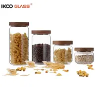 IKOO Luftdichtes Akazien deckel glas mit hohem Boro silikat glas