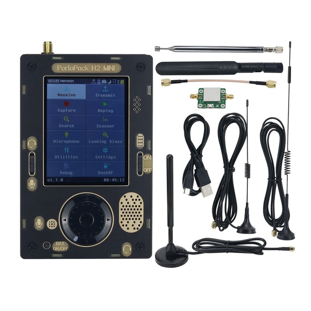 Portapack H2 Mini + HackRF One R9 V2.0.0 SDR Radio Receiver with 5 Antennas and Signal Amplifier