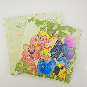 ผ้าเช็ดปากอาหารค่ำลายลิงสัตว์ขนาด33ซม. พิมพ์ลายตามสั่งสำหรับงานปาร์ตี้และโรงแรม - Product Image 1