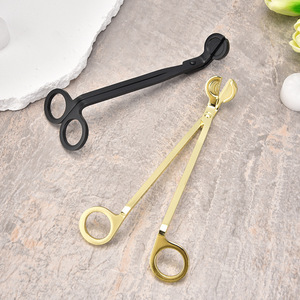 Ciseaux à bougie en acier inoxydable en forme de S, coupe-mèche noir, argent, or, or rose, outil d'extinction de bougie non toxique - Product Image 2