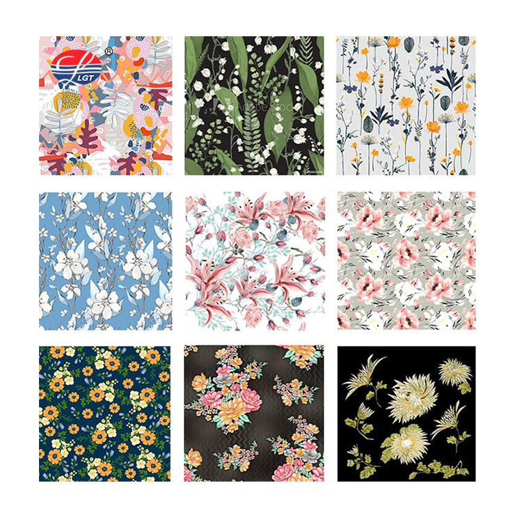Ткань из чистого хлопка, поплина, цифровая ткань, растительный принт, цветочный узор, искусственный шелк, ткань для женского платья