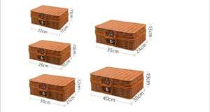 Cesto portaoggetti in <span class=keywords><strong>plastica</strong></span> PP effetto rattan vuoto con rivestimento in cotone e lino, fornito dalla Cina, ideale per confezioni regalo - Product Image 2