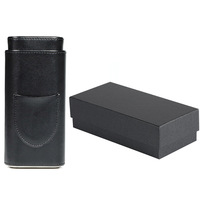 Étui à cigares mini portable personnalisé vintage tendance à 3 compartiments avec revêtement en cuir PU et cèdre, boîte cadeau et coupe-cigares