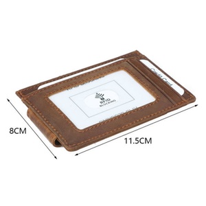 Minimalist Crazy Horse Genuine Leather Magnetic Money Clip <b>Wallets</b> <b>RFID</b> Slim Credit Card Holder <b>Wallet</b> for Men - Product Image 6