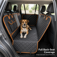 Housse de siège de voiture pour chien à trois panneaux en tissu Oxford imperméable, extenseur de siège arrière de voiture et tapis pour animaux de compagnie toutes saisons avec rembourrage en polyester