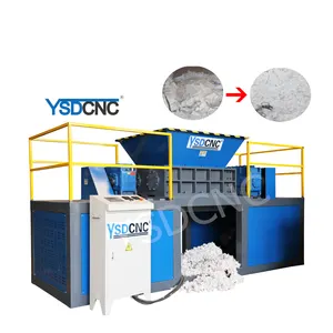 YSDCNC legno/plastica/gomma/metallo trituratore/doppio albero blocco/pellicola/barile macchina triturazione