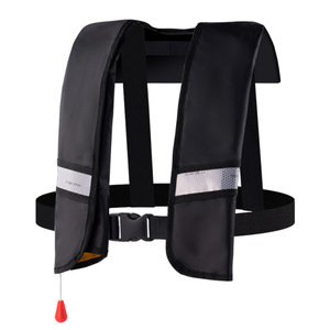 Gilet de sauvetage gonflable 75N avec bande réfléchissante, gilet de bateau de pêche en tissu Oxford - Product Image 1